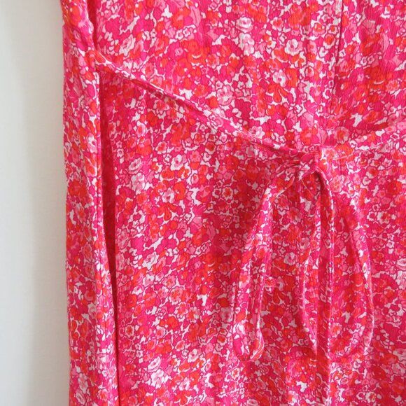 FAITHFULL THE BRAND Raphaela Midi Dress in Almona Floral Print Pink - Size US 8 - Picture 11 of 13